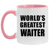 World's Greatest Waiter - 11oz Accent Mug Pink