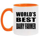 World's Best Dairy Farmer - 11oz Accent Mug Orange