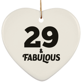 29th Birthday 29 & Fabulous - Heart Ornament