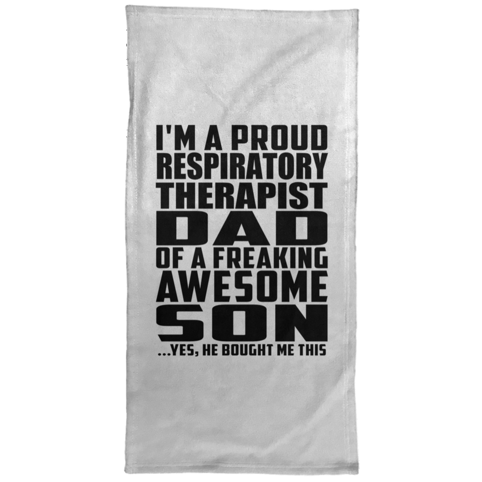 Proud Respiratory Therapist Dad Of Awesome Son - Hand Towel