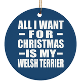 All I Want For Christmas Is My Welsh Terrier - Circle Ornament