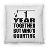 1st Anniversary Square Root of 1 Year Who's Counting - Throw Pillow