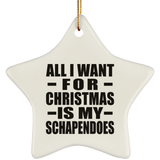 All I Want For Christmas Is My Schapendoes - Star Ornament