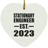 Stationary Engineer Established EST. 2023 - Heart Ornament
