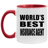 World's Best Insurance Agent - 11oz Accent Mug Red