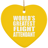 World's Greatest Flight Attendant - Heart Ornament