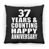 Happy 37th Anniversary 37 Years & Counting - Throw Pillow Black