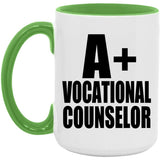 A+ Vocational Counselor - 15oz Accent Mug Green