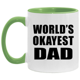 World's Okayest Dad - 11oz Accent Mug Green