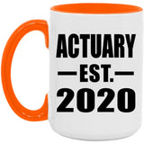 Actuary Established EST. 2020 - 15oz Accent Mug Orange