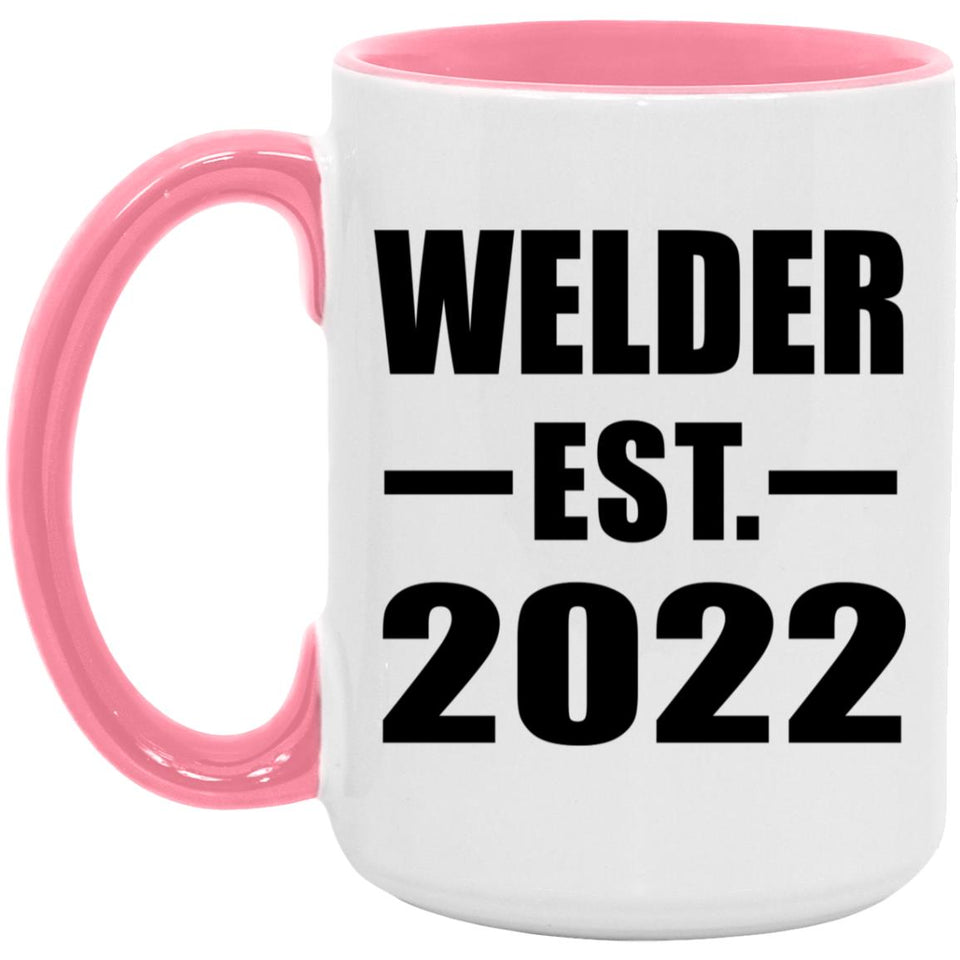 Welder Established EST. 2022 - 15oz Accent Mug Pink