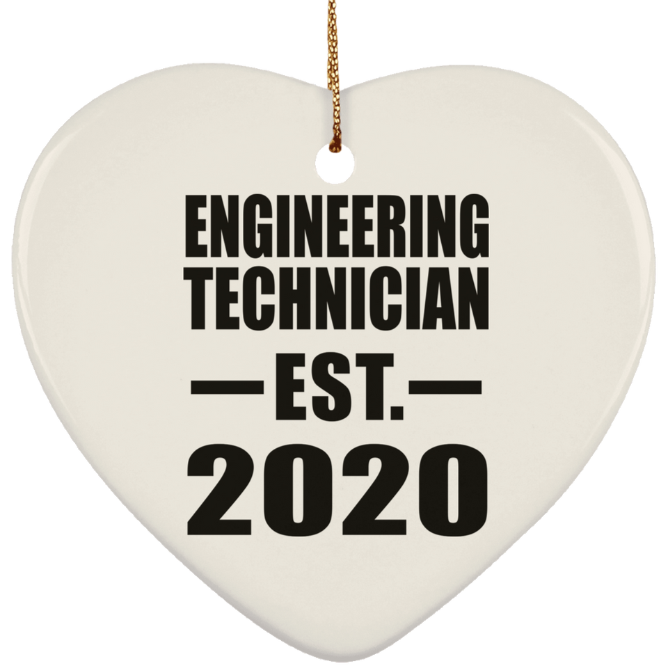 Engineering Technician Established EST. 2020 - Heart Ornament