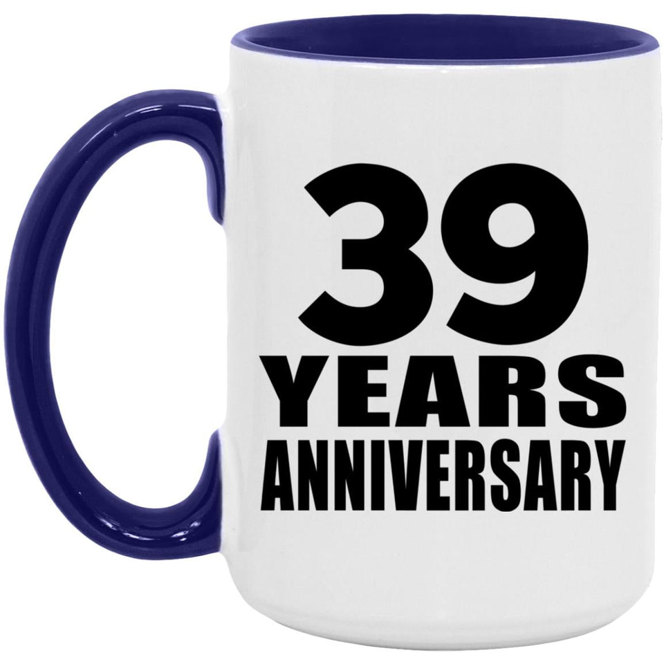 39th Anniversary 39 Years Anniversary - 15oz Accent Mug Purple
