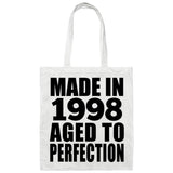 26th Birthday Made In 1998 Aged to Perfection - Tote Bag White