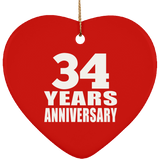 34th Anniversary 34 Years - Heart Ornament
