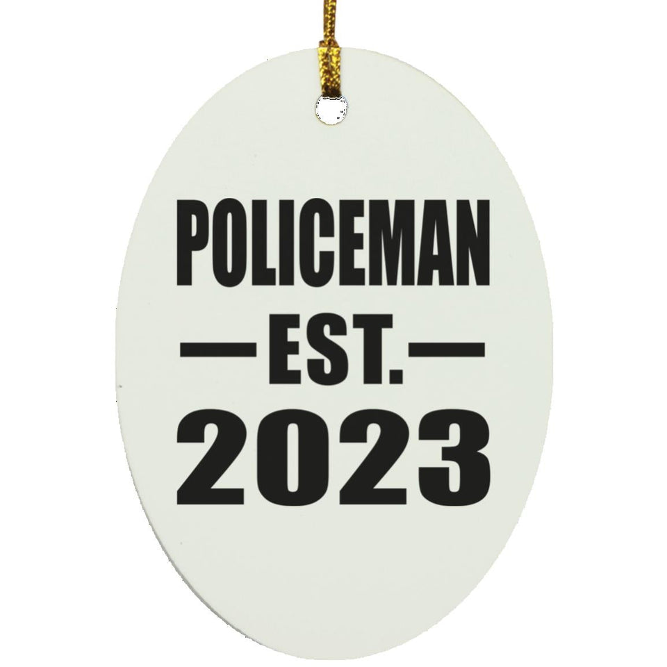 Policeman Established EST. 2023 - Oval Ornament