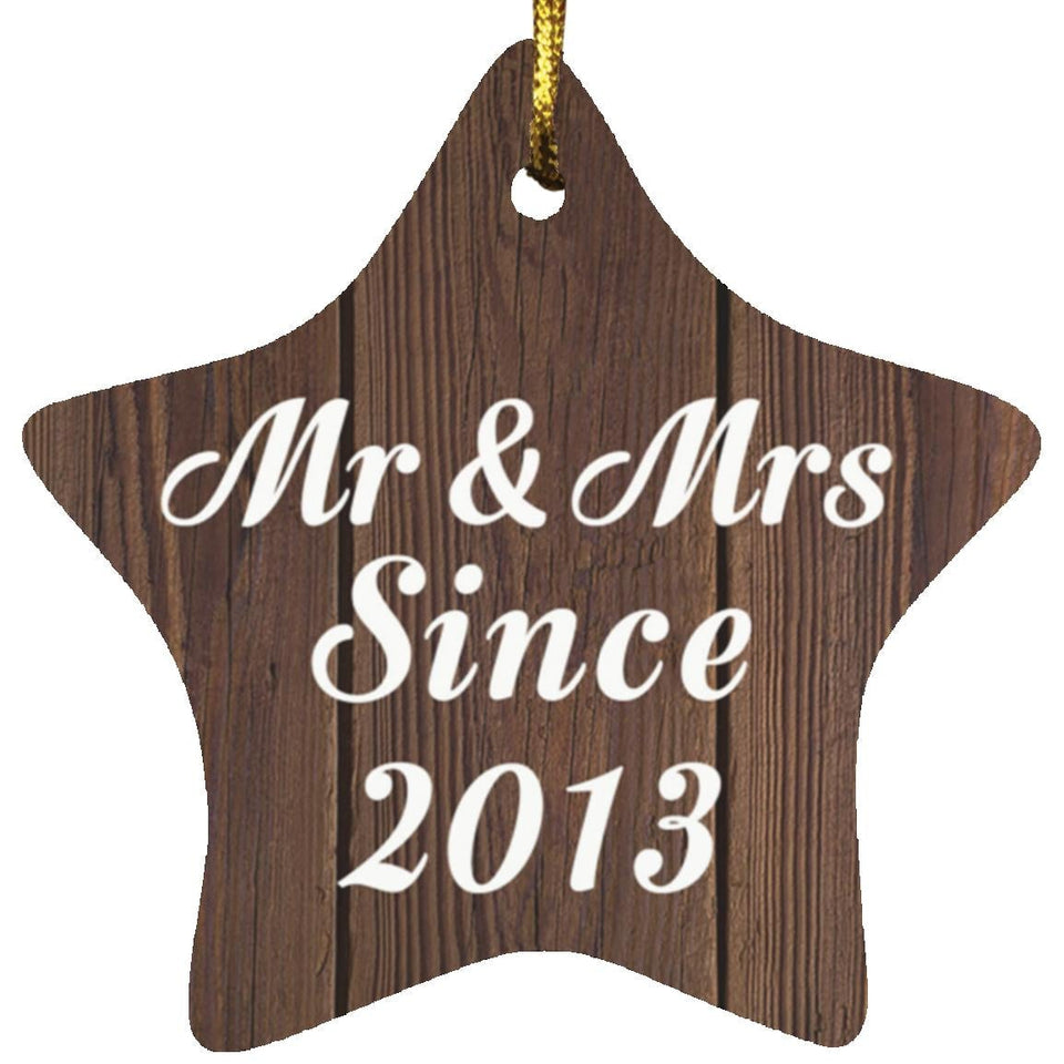 11th Anniversary Mr & Mrs Since 2013 - Star Ornament D