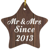 11th Anniversary Mr & Mrs Since 2013 - Star Ornament D