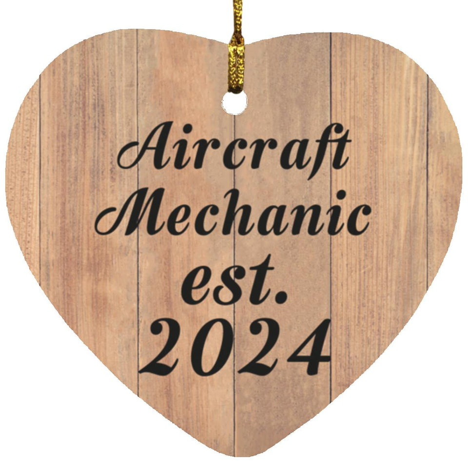 Aircraft Mechanic Established Est. 2024 - Heart Ornament C