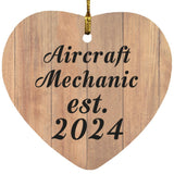 Aircraft Mechanic Established Est. 2024 - Heart Ornament C