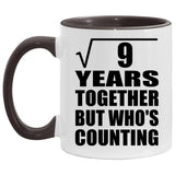 3rd Anniversary Square Root of 9 Years Who's Counting - 11oz Accent Mug Black