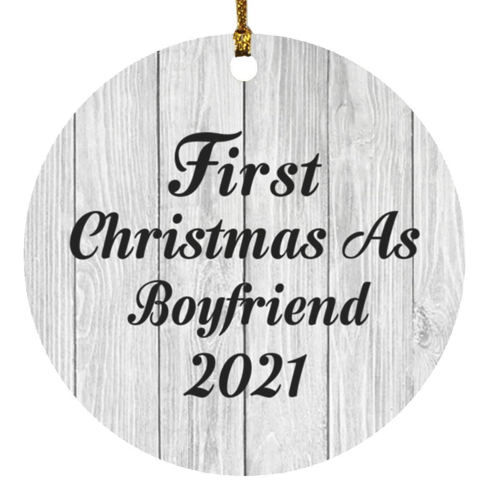 First Christmas As Boyfriend 2021 - Circle Ornament F