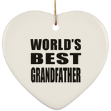 World's Best Grandfather - Heart Ornament
