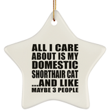 All I Care About Is My Domestic Shorthair Cat - Star Ornament