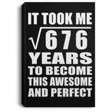 26th Birthday Took Square Root of 676 Years To Awesome - Canvas Portrait