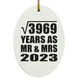 63rd Anniversary Square Root of 3969 Years As Mr & Mrs 2023 - Oval Ornament