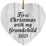 First Christmas With My Grandchild 2021 - Heart Ornament F