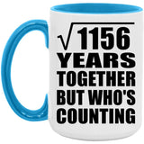 34th Anniversary Square Root of 1156 Years Who's Counting - 15oz Accent Mug Blue