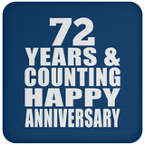 Happy 72nd Anniversary 72 Years & Counting - Drink Coaster