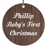 Phillip Baby's First Christmas - Circle Ornament D