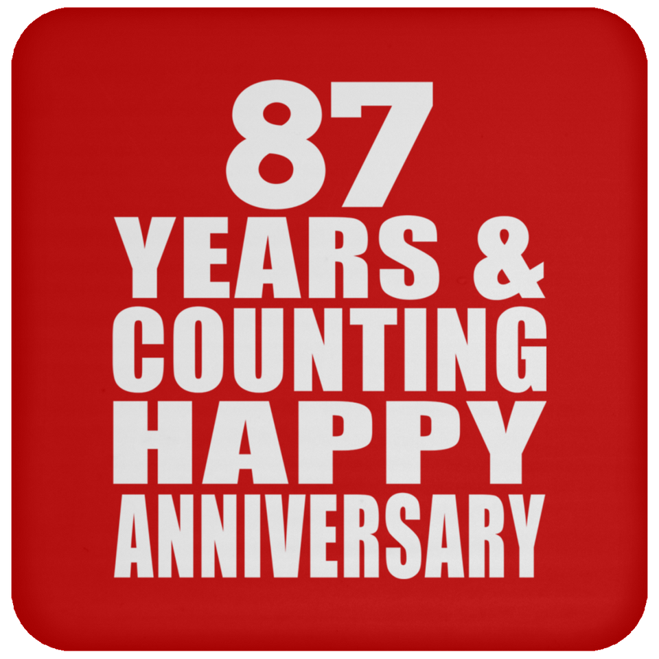 Happy 87th Anniversary 87 Years & Counting - Drink Coaster