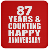 Happy 87th Anniversary 87 Years & Counting - Drink Coaster