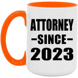 Attorney Since 2023 - 15oz Accent Mug Orange
