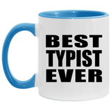 Best Typist Ever - 11oz Accent Mug Blue