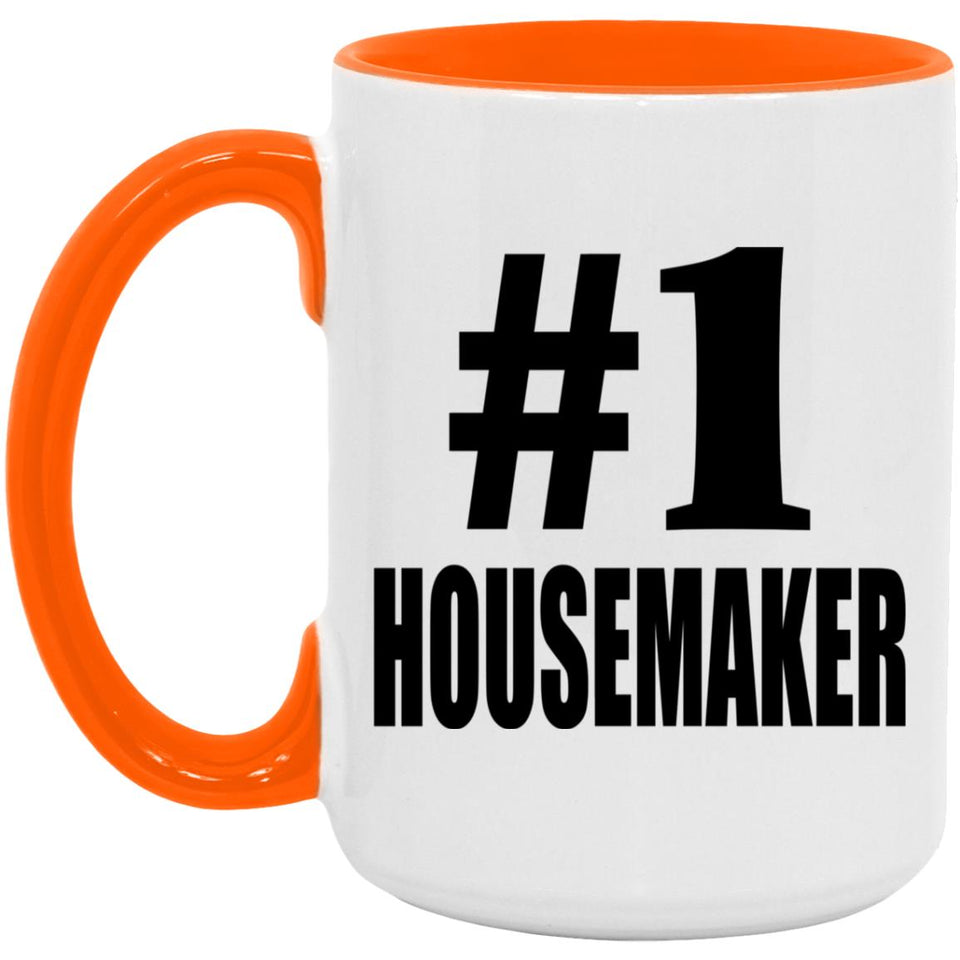 Number One #1 Housemaker - 15oz Accent Mug Orange