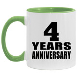 4th Anniversary 4 Years - 11oz Accent Mug Green