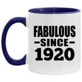 104th Birthday Fabulous Since 1920 - 11oz Accent Mug Purple