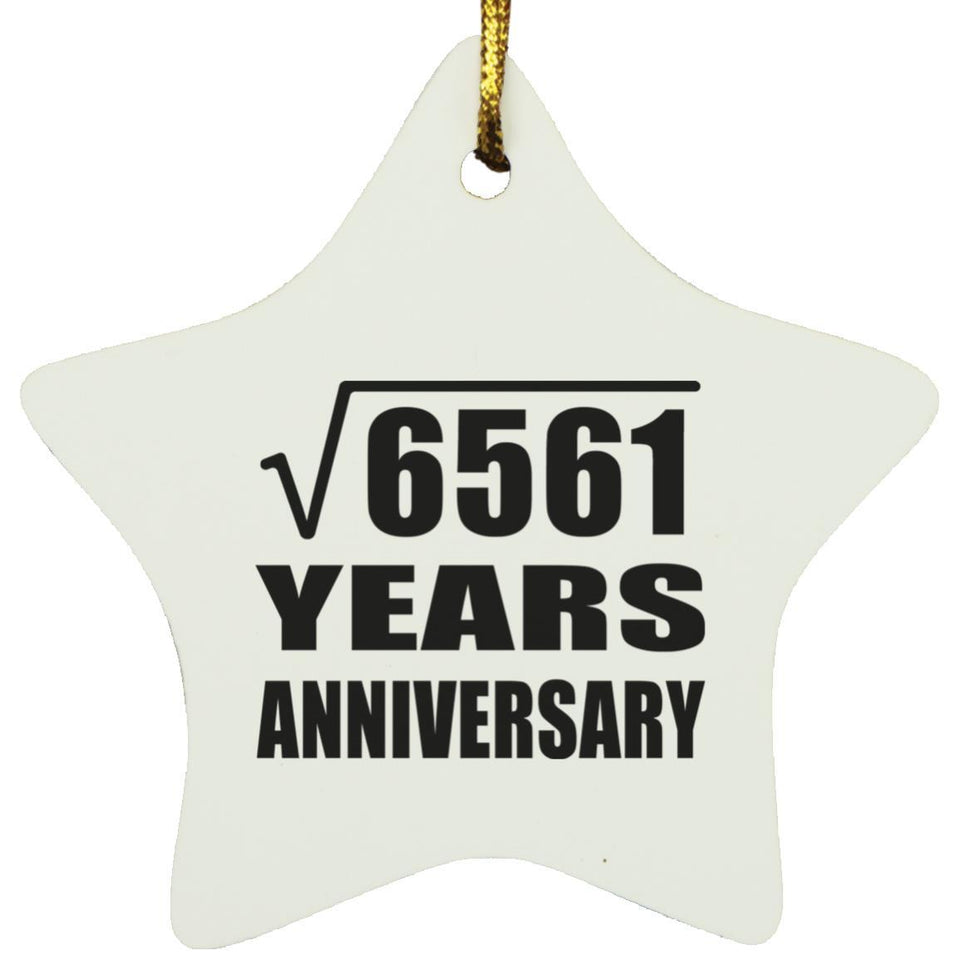 81st Anniversary Square Root of 6561 Years Anniversary - Star Ornament