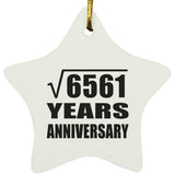 81st Anniversary Square Root of 6561 Years Anniversary - Star Ornament