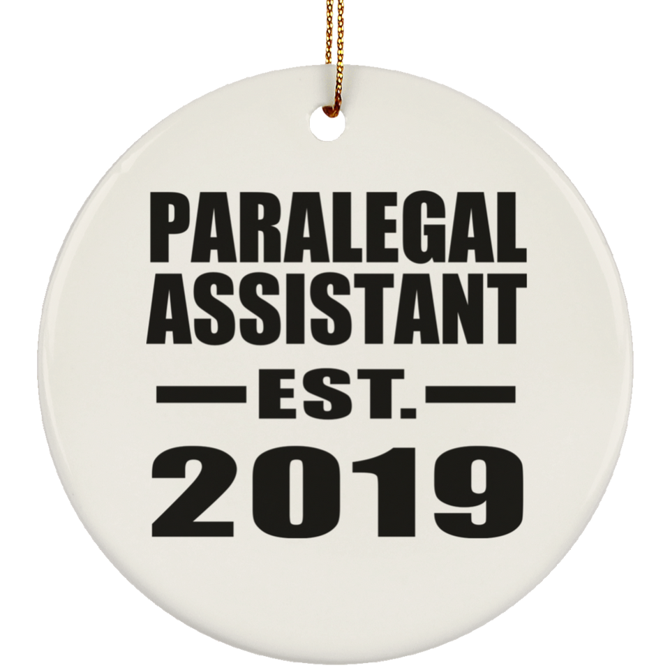 Paralegal Assistant Established EST. 2019 - Circle Ornament