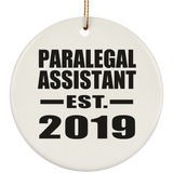 Paralegal Assistant Established EST. 2019 - Circle Ornament