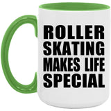 Roller Skating Makes Life Special - 15oz Accent Mug Green