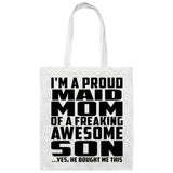 Proud Maid Mom Of Awesome Son - Tote Bag White