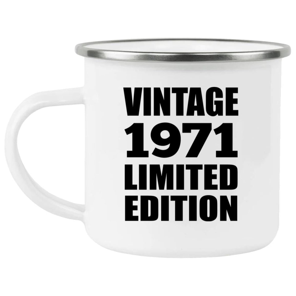53rd Birthday Vintage 1971 Limited Edition - 12oz Camping Mug