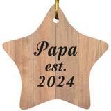 Papa Established Est. 2024 - Star Ornament C