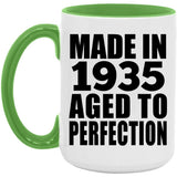 89th Birthday Made In 1935 Aged to Perfection - 15oz Accent Mug Green